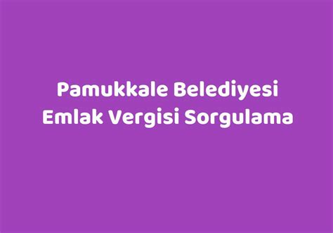 Pamukkale belediyesi emlak vergisi borç sorgulama